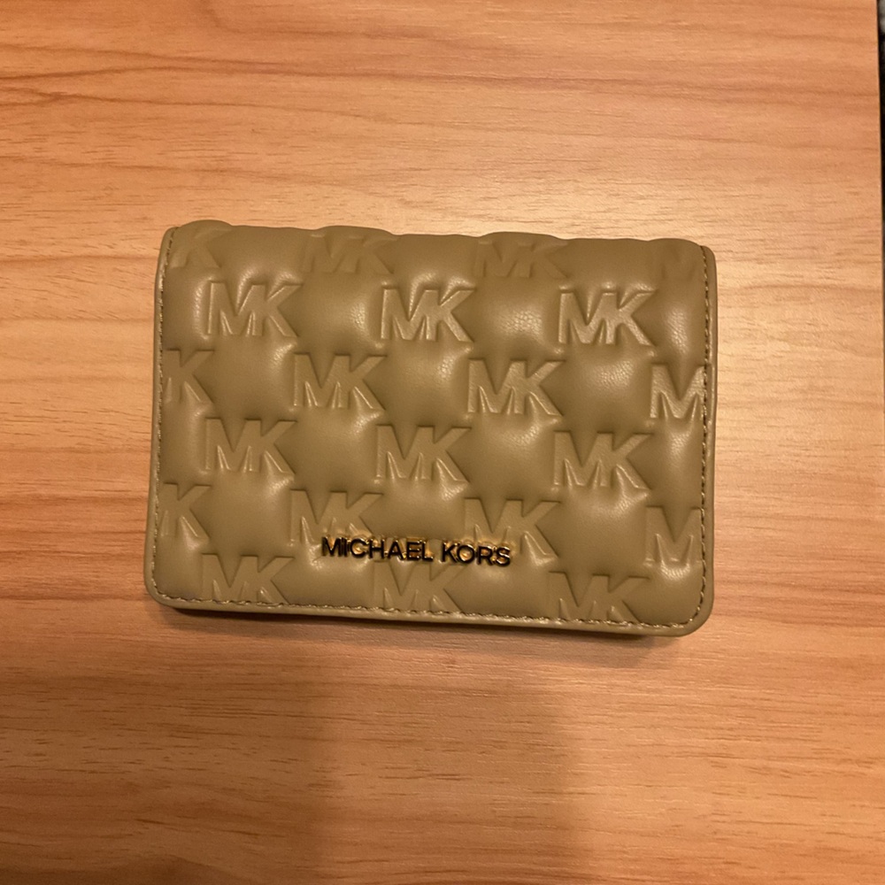 Michael Kors Tan Quilted Card Holder
